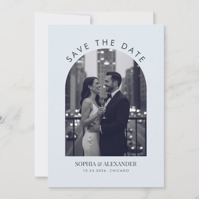 Modern Emerald Arch Photo Frame Julkort (Framsida)