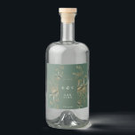 Modern Emerald Botanicals Guld Eucalyptus Gin Arch Spritflaskor Etikett<br><div class="desc">Modern Emerald Botanicals Guld Eucalyptus Gin Arch Liquor Flaska etikett</div>
