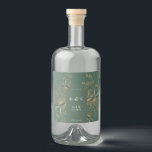 Modern Emerald Botanicals Guld Eucalyptus Gin Arch Spritflaskor Etikett<br><div class="desc">Modern Emerald Botanicals Guld Eucalyptus Gin Arch Liquor Flaska etikett</div>