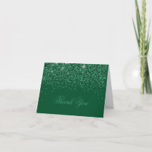 Modern Emerald Glitz Glitter tackkort