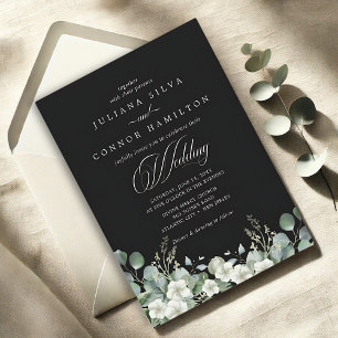 Modern Emerald Greenery Wedding bjudande Inbjudningar