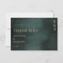 Modern Emerald Grönt Black Elegant bröllop Photo Tack Kort