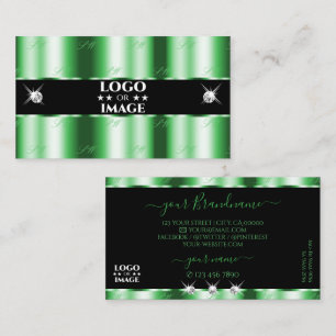 Modern Emerald Grönt Black Gnistra Jewels Add Logo Visitkort