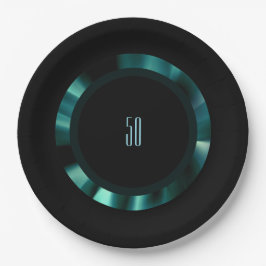 Modern Emerald Grönt Blommigt - Papper svart dekor