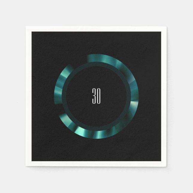 Modern Emerald Grönt Blommigt - Papper svart dekor Pappersservett (Framsidan)