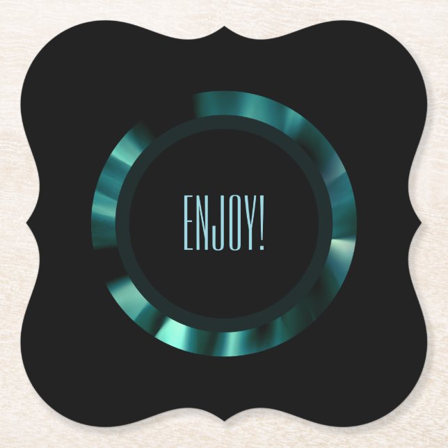 Modern Emerald Grönt Blommigt - Papper svart dekor Underlägg Papper (Framsida)