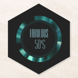 Modern Emerald Grönt Blommigt - Papper svart dekor Underlägg Papper