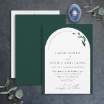 Modern Emerald Grönt Botaniskt skript Bröllop Invi Inbjudningar<br><div class="desc">Tittar ni en modern inbjudan och en inbjudan från elegant bröllop som kommer att göra påstående? Titta bara på vår moderna Emerald Grönt Arch botanical Script Wedding bjudande! Den här eleganta och snyggt-inbjudan har en vit skiftnyckel på en skarp grönt med fuktade botaniska accenter. Det enkla, delikata skriptet är perfekt...</div>