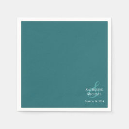 Modern Emerald Grönt-Bröllop- Pappersservett