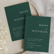 Modern Emerald Grönt bröllopsinbjudan