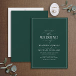 Modern Emerald Grönt Calligraphy Bröllop Inbjudningar<br><div class="desc">Trendig, elegant och modern, denna enkla, minimalistiska grönt som framträder och den vita typografin bröllop-designen har "Bröllop i" i modern kalligrafi och Serif-text som det viktigaste designkännetecknet och baseras på vår bästa möhippa inbjudan. Kortets baksida har en framväxande grönt struktur. Kontaktdesigner för matchande produkter. Tack så mycket för att ni...</div>