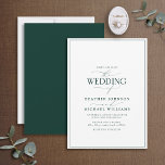 Modern Emerald Grönt Calligraphy Bröllop Inbjudningar<br><div class="desc">Trendig, elegant och modern, denna enkla, minimalistiska grönt som framträder och den vita typografin bröllop-designen har "Bröllop i" i modern kalligrafi och Serif-text som det viktigaste designkännetecknet och baseras på vår bästa möhippa inbjudan. Kortets baksida har en framväxande grönt struktur. Kontaktdesigner för matchande produkter. Tack så mycket för att ni...</div>