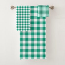 Modern Emerald Grönt Checked Gingham Mönster