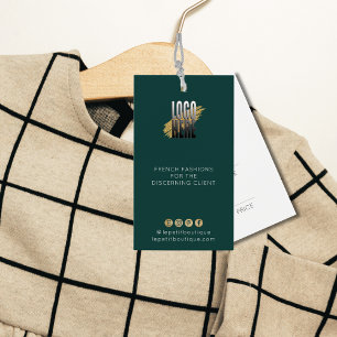 Modern Emerald Grönt Clothing Pris märkre med logo Visitkort