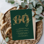 Modern Emerald Grönt Elegant 60:e födelsedagen Inbjudningar<br><div class="desc">Modern Emerald Grönt Elegant 60:e födelsedagsinbjudan. Innehåller minimal manusgrafi och fet typografi.</div>