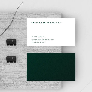 Modern Emerald Grönt Front and Back Personlig Visitkort