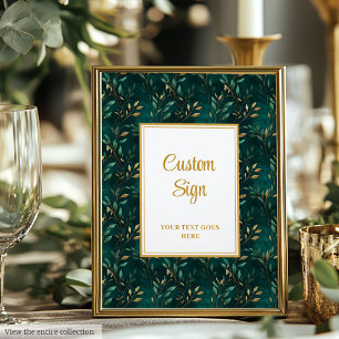 Modern Emerald Grönt Guld Greenery Anpassningsbar  Poster