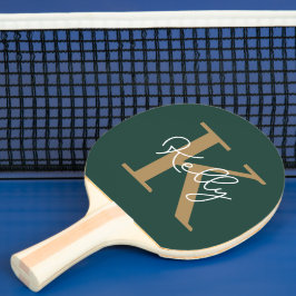 Modern Emerald Grönt Guld Monogram Pingisracket