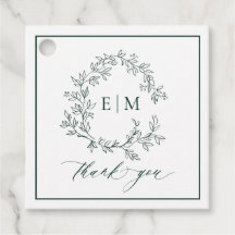 Modern Emerald Grönt Leafy Vapensköld Monogram Brö