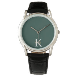 Modern Emerald Grönt Monogram Script Armbandsur