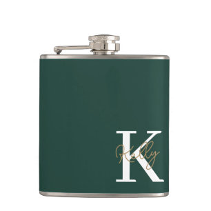Modern Emerald Grönt Monogram Script Fickplunta