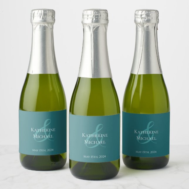 Modern Emerald Grönt och White-Bröllop- (Flaskor)