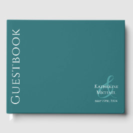 Modern Emerald Grönt och White-Bröllop Gästböcker