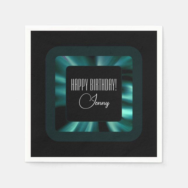 Modern Emerald Grönt Pappersservett (Framsidan)