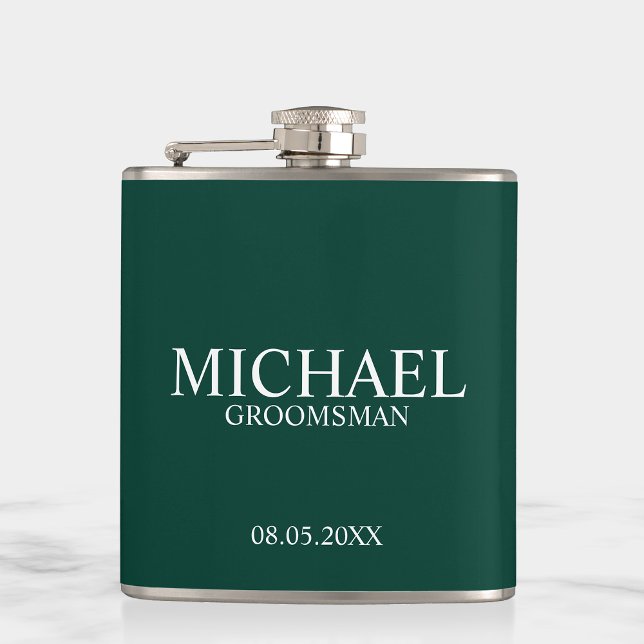 Modern Emerald Grönt Personlig Groomsman Fickplunta (Skapare uppladdad)