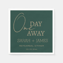 Modern Emerald Grönt Rehearsal Dinner Bröllop Pappersservett