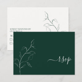 Modern Emerald Grönt Script Botanical No Menu OSA Kort