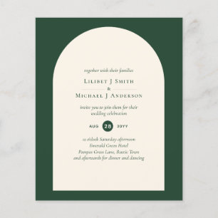 Modern Emerald Grönt Typography Bröllop Flygblad