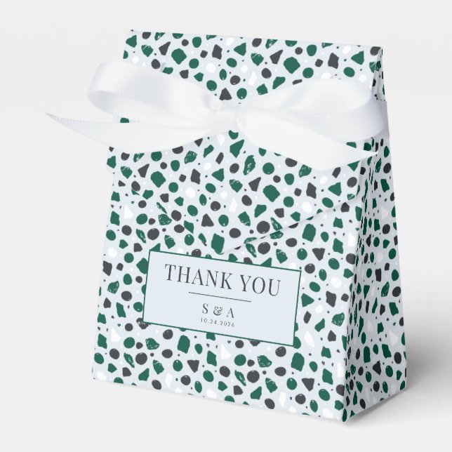 Modern Emerald Terrazzo & Konfetti Presentaskar (Framsidan Sidan)