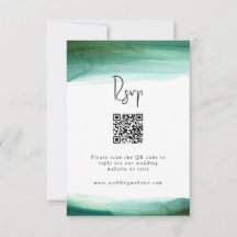 Modern Emerald Watercolor Bröllop OSA