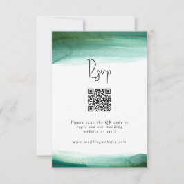 Modern Emerald Watercolor Bröllop OSA