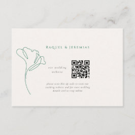Modern Emerald Wedding Website Enclosure Card Tilläggskort