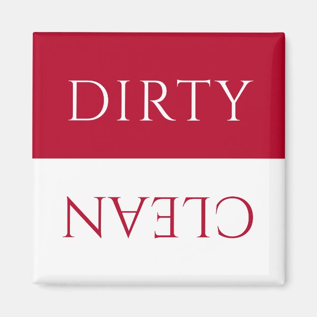 Modern Empire Red White Dirty/Clean Dishwasher Magnet (Framsidan)
