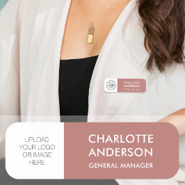 Modern Employee Anpassningsbar Logotyp Desert Ro Namnbricka