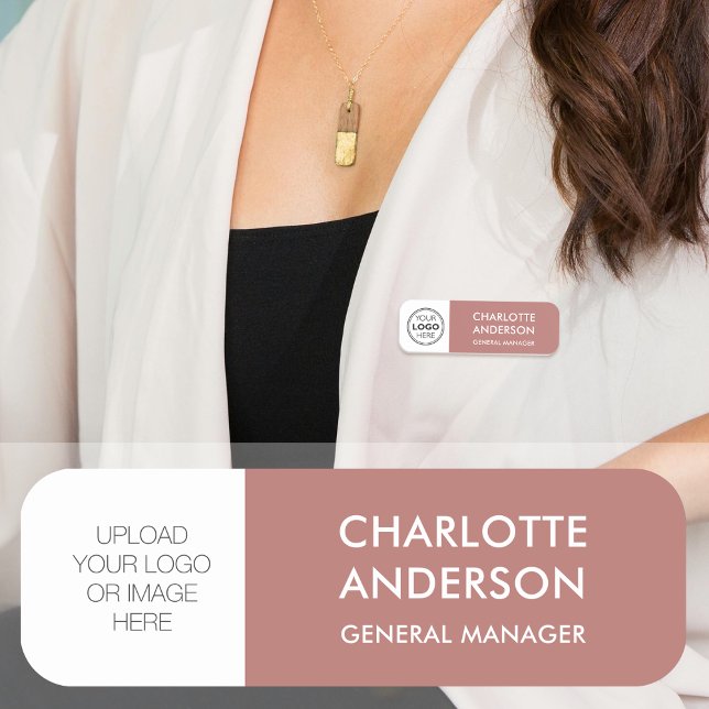 Modern Employee Anpassningsbar Logotyp Desert Ro Namnbricka (Skapare uppladdad)