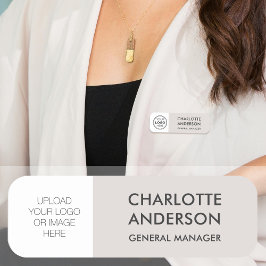 Modern Employee Anpassningsbar Logotyp Light Grått Namnbricka