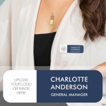 Modern Employee Anpassningsbar Logotyp Navy Blue W