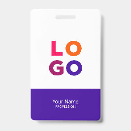 Modern Employee Logo, Photo, Qr Code, Name Indigo