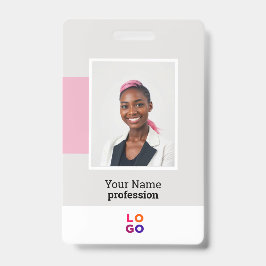 Modern Employee Logotyp, Photo, Qr Code, Namn