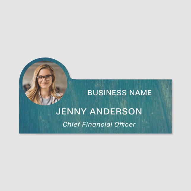 Modern Employee Photo Business Classic Namn bricka Namnbricka (Framsida)