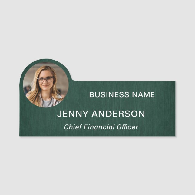 Modern Employee Photo Business Classic Namn bricka Namnbricka (Framsida)