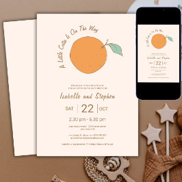 Modern en liten Cutie Tangerine Baby Shower Inbjudningar