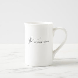 Modern Endern Personlig i snyggt Script Monogram Benporslin Mugg