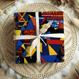 Modern energetisk Geometric African American Gift Presentpapper