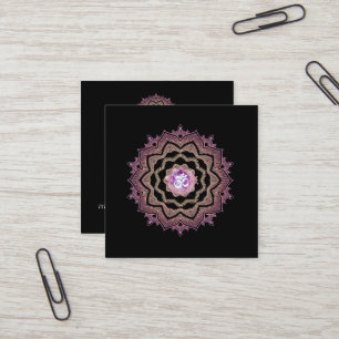 Modern energilagring Lotus Mandala om Symbol Fyrkantigt Visitkort