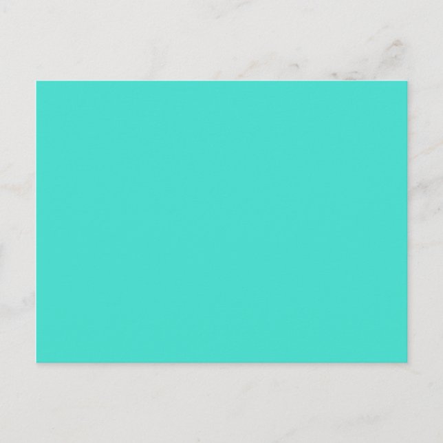 Modern enfärgad turkos blank vykort (Framsida)